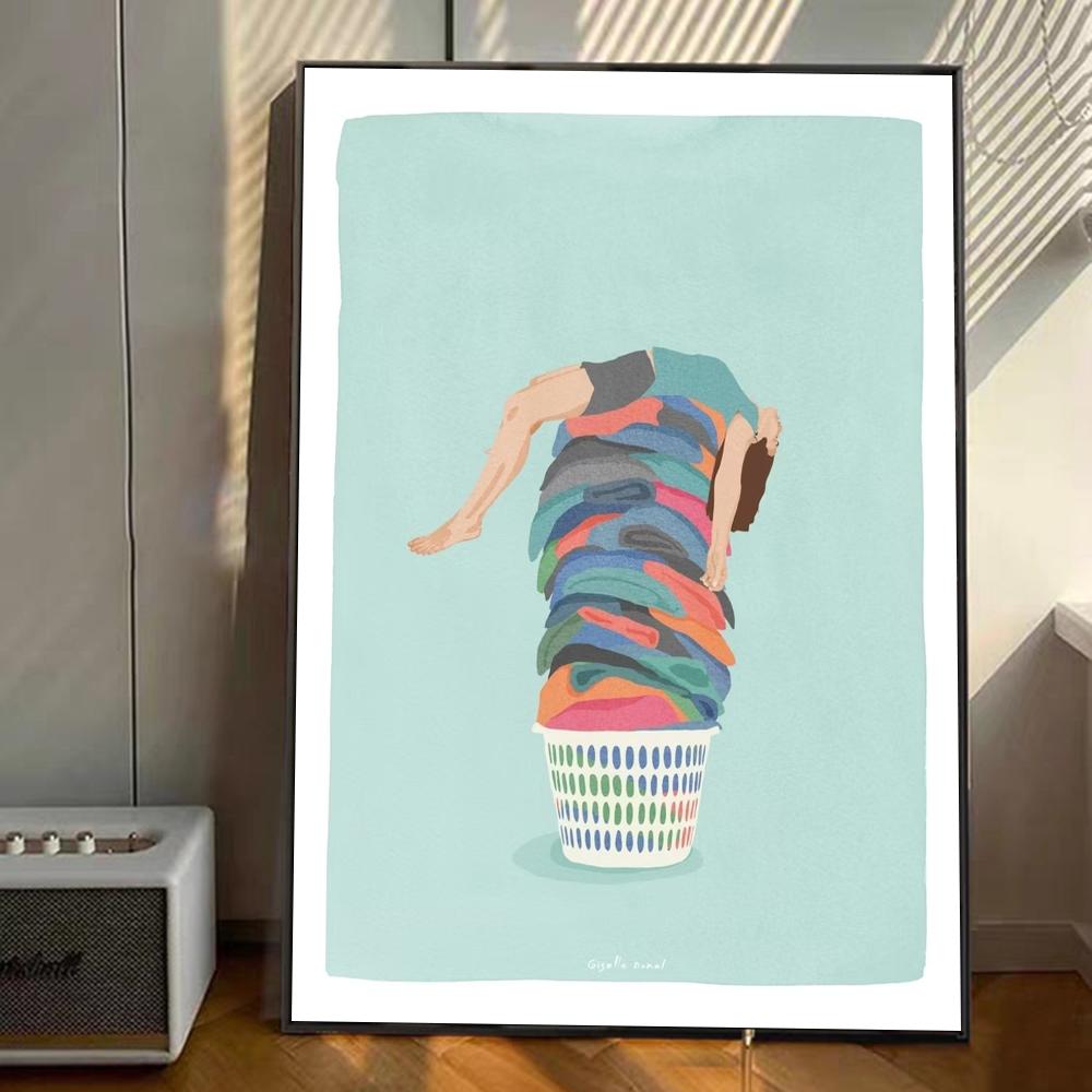 Laundry Day Art Poster Good Quality Prints and Posters Vintage Room Home Bar Cafe Decor Aesthetic Posters Waterproof Paper