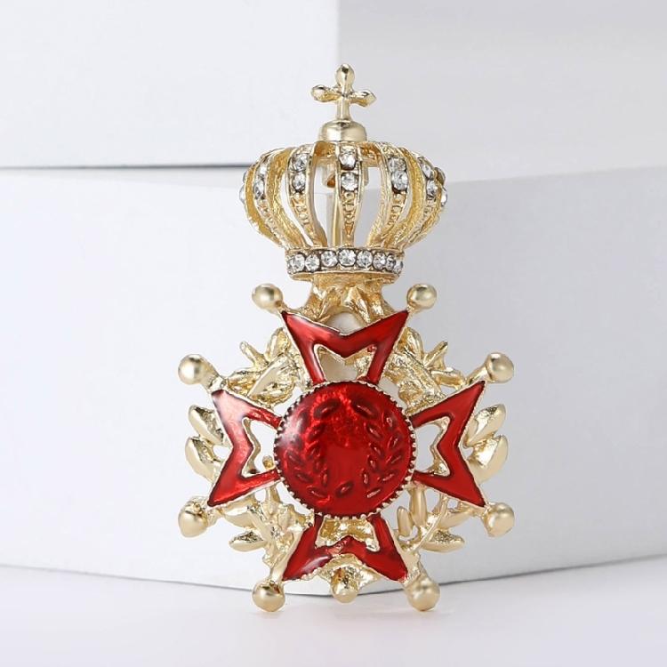 Elegante Emaillierte Kronen Medaillen Anstecker Dekoration für Damen und Herren für Preisverleihungen und Soziale Zusammenkünfte