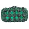 WHTUOHENG Green Rhinestones Evening Clutches Handbags Women Crystal Dinner  Bags Bridal Wedding Stones Party Clutch Purse Bags