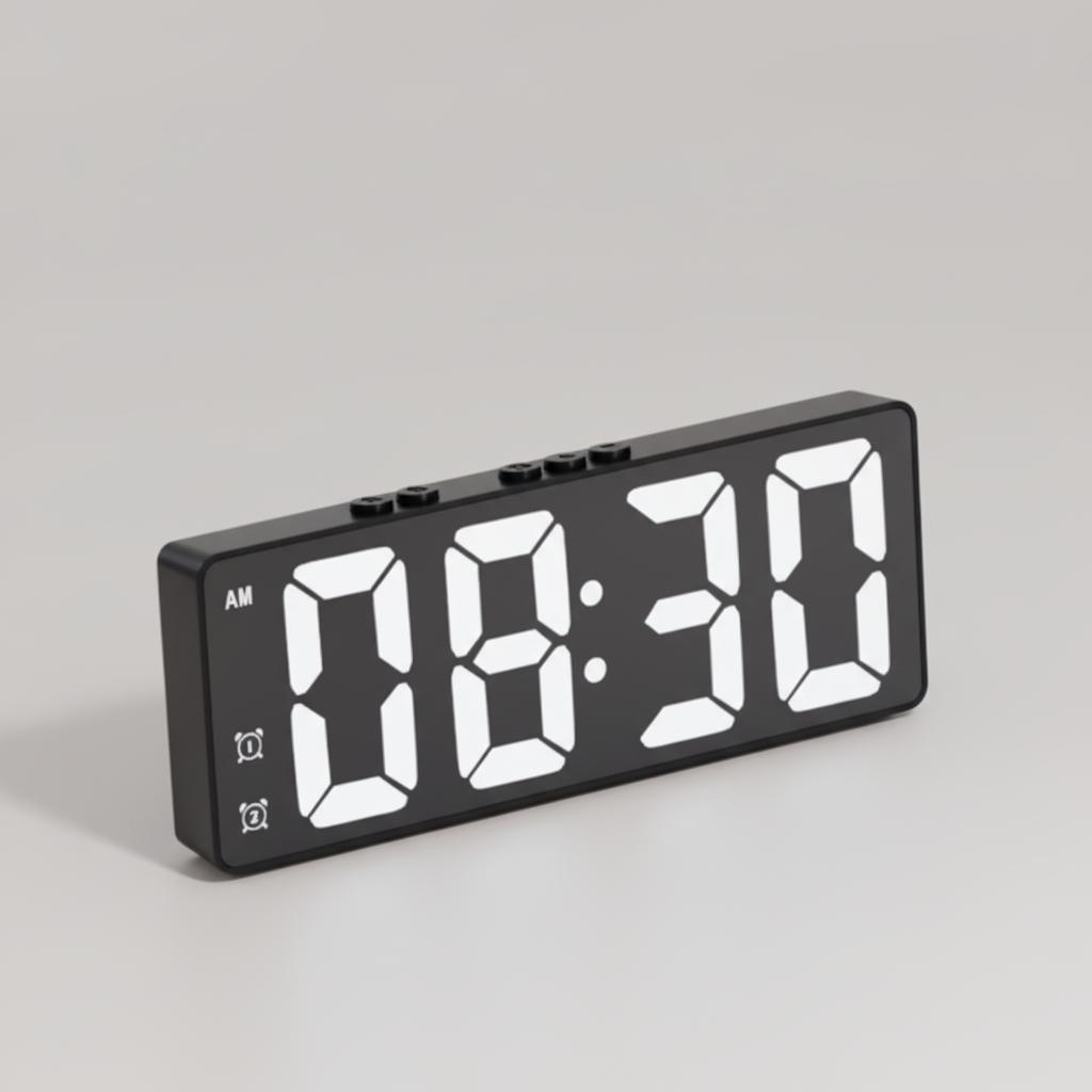 LED Electronic Mirror Alarm Clock - Sound Control Temperature Display, Desktop Digital Decor Clock