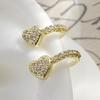 Fashion Copper Metal Zircon Ear Clip for Women Gold Plated Punk No Pierced Chunky C Shape Geometric Ear Cuff Stud Jewelry Gifts