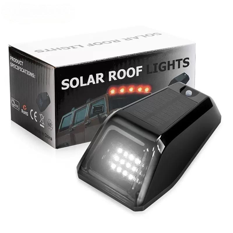For Pickup Trucks SUV Motorcycles LED Solar Powered Cab Lights Punch-Free Wireless Truck Roof Lights Truck Pickup Warning Light белый