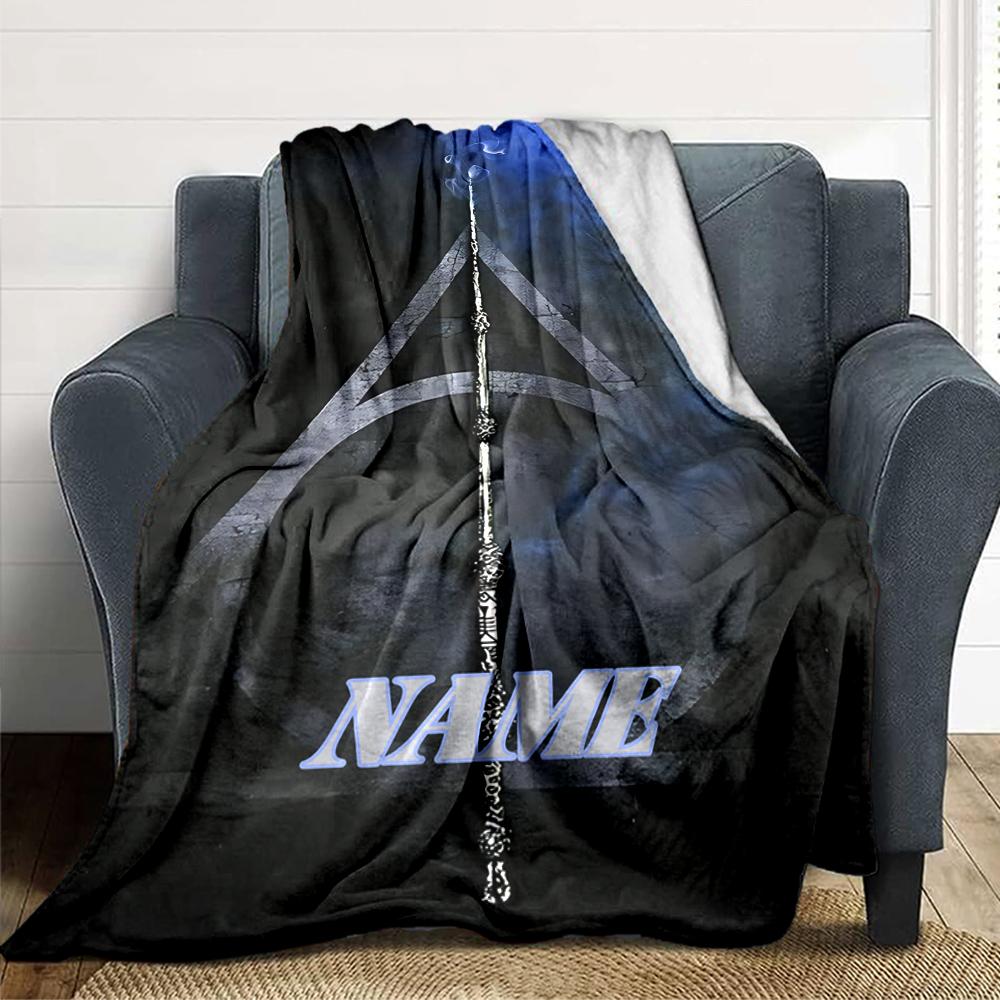 Custom Name Magic Wand Legend blanket for Couch & Bed, Plush Cozy Fuzzy Blanket Super Soft & Warm Blankets for Fall and Winter. 090883