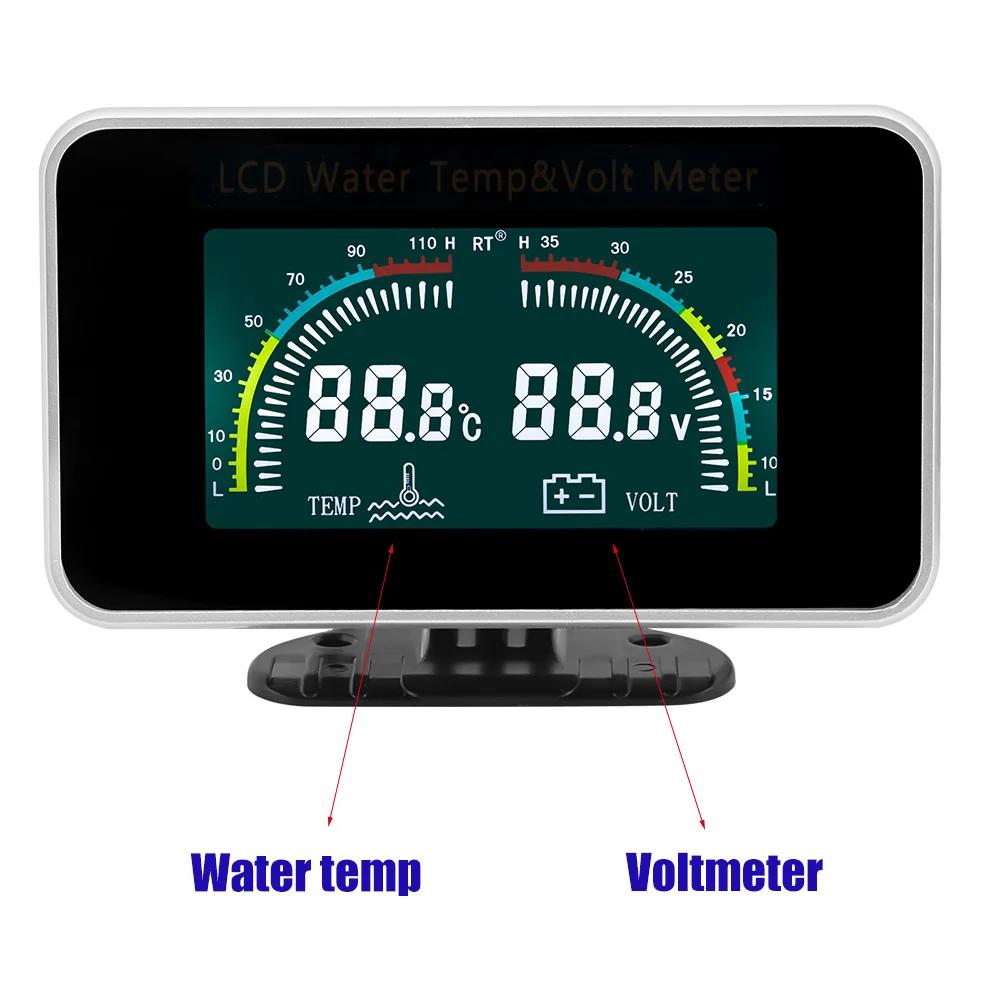 Multiple Combinations Car LCD Digital Gauge Oil Pressure Voltmeter Water Temperature Fuel Level Oil Temperature Meter For 12V