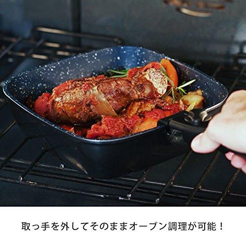 Flavor Stone Diamond Edition 6 Piece Set Nonstick Frying Pan Square Oven Cookable (Red)