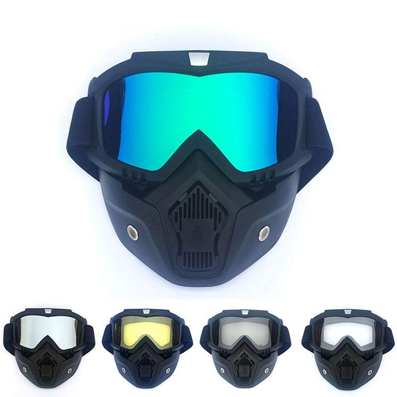 Snow Winter Sports Ski Snowboard Mtb Retro Full Face Mask Shield Glasses Goggles
