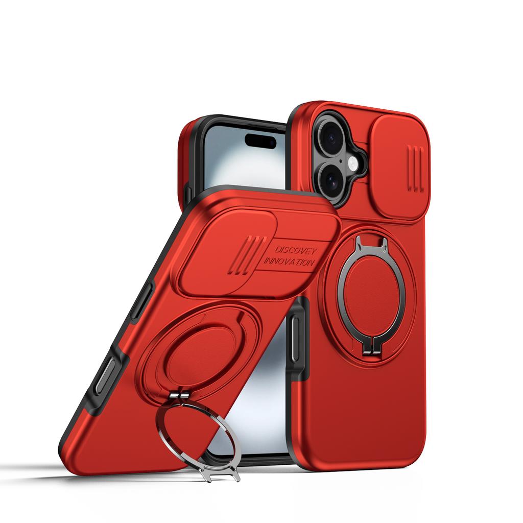 360° Rotate Magnetic Stand Phone Case For iPhone 16 15 14 13 Pro Max 16 15 14 Plus 17 For Magsafe Slide Camera Protect Cover