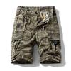Herren Baumwolle Stretch Camouflage Cargo-Shorts Elastischer Bund mit Kordelzug Mehrere Taschen Knielang Outdoor Freizeit Arbeitskleidung Kurze Hosen