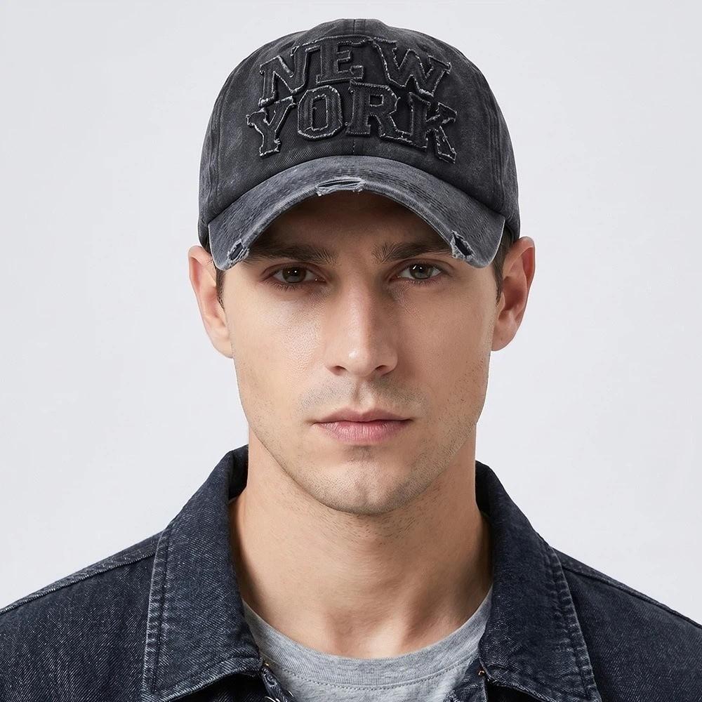 Solid Color Baseball Cap with Letter Patch Sun Hat Casual Duckbill Hat Sports