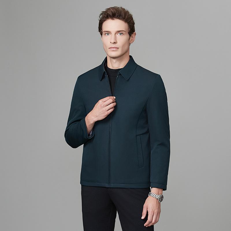 Popular Spring and Autumn Lapel Zipper Jacket Jacket Men's Commuting Middle-aged Dad Executive Jacket