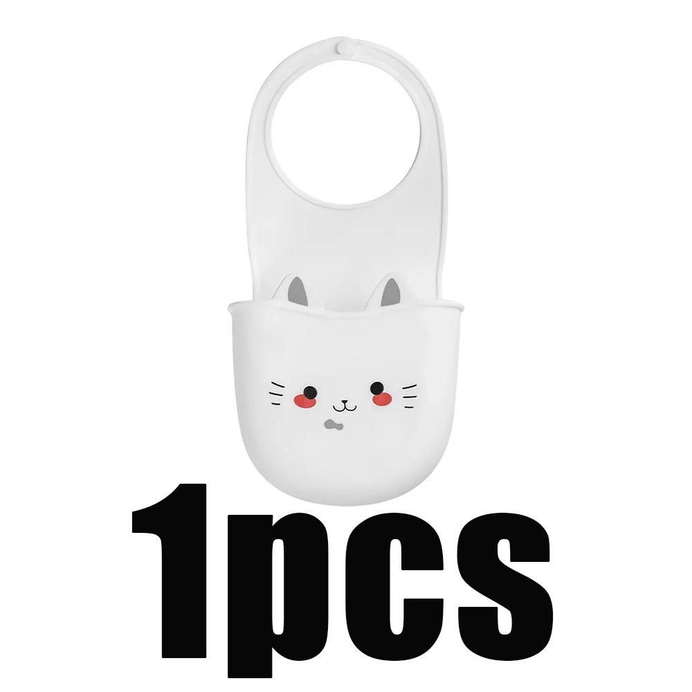 1-3pcs White Hanging Basket Soft Snap Fastener Faucet Sponge Holder Silicone Drainage Basket For Sink Faucet Hanging Storage Bag