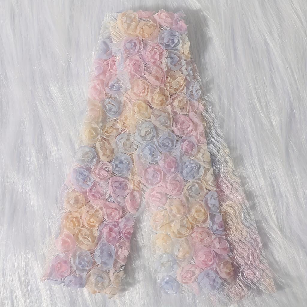 Mesh embroidery three-dimensional rose fabric DIY hair accessories, shoes and clothing accessories
