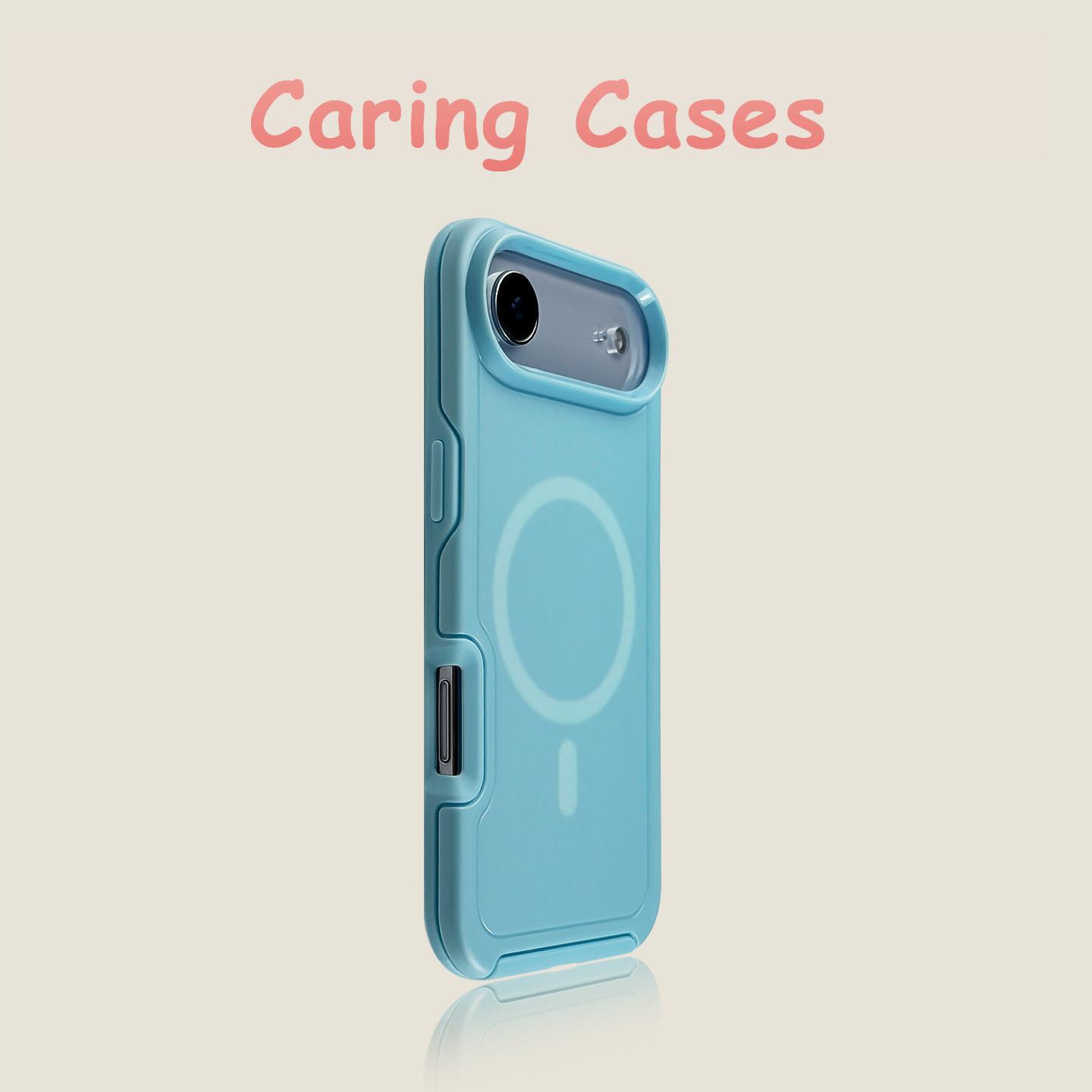 For iPhone 17 Pro Max Case Ice Blue MagSafe Armor Matte Skin-Feel Shockproof Thick Hard Cover compatible with iphone 16 15 14 13 iPhone 16 Plus