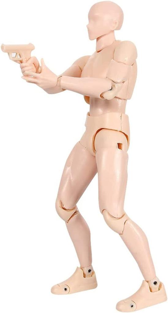 1/12 Scale Male Mannequin Figure Model for Drawing, Manga Drawing, Props, Stand Included, Doll Type, Body for Art Practice (Male, Skin Tone)
