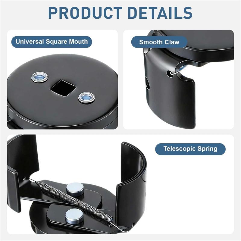 Adjustable Two Jaw Oil Filter Wrench Tool For Easy Oil Change Remove Install Filter Element Auto Maintenance Repair