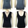 Women's Summer Lace Print Solid Color V Neck Sleeveless Tank Tops Slim Fit Sleeveless Tops