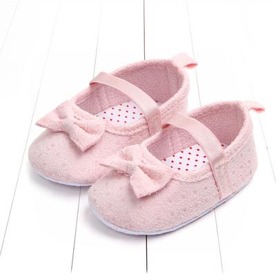 Neue Ankunft Kleinkind Neugeborenen Baby Krippe Schuhe Bogen Stickerei Prinzessin Baby Sohle Anti-Slip Prewalker