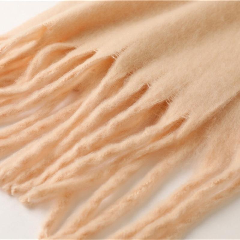 Long Tassels Neckerchief Solid Color Scarf Lightweight Yet Warm Headscarf Shawl For Casual or Formal Wear Daily