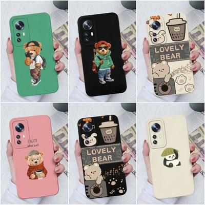 Für Xiaomi 10 11 12 13 Lite 12S Pro Ultra Handyhüllen Cover Cute Bear Stoßfestes flüssiges Silikon Soft Matte Anti Drop für Xiaomi Shell Bumper