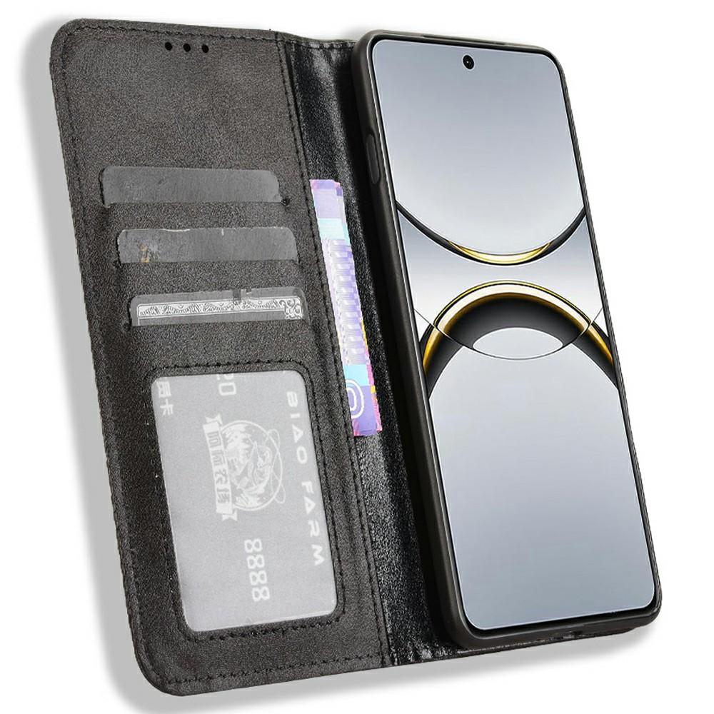

For Oppo Find X8 Pro 5G Leather Case Wallet Stand Retro Texture Phone Cover Black