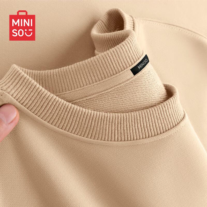 

MINISO Men s Solid Color Crewneck Pullover Sweatshirt XL