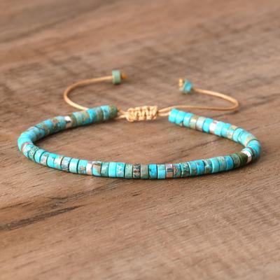 2x4mm Dainty Imperial Jasper Bracelet for Women Handwoven Adjustable Healing Stone Jewelry Alloy Main Material for Anniversary