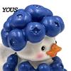 Miniature Resin Figure Gift Blueberry Duck Ornament, Cute Cartoon Figurine, Creative Aesthetic Room Decor Accessories Animal Statue for Home