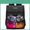 Trendy Nylon Student Backpack With Titan Monitoring Man Design For School Use