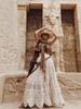 Korean Style Slimming Embroidered Knit A-Line Skirt with Elastic Waist and Wide Hem