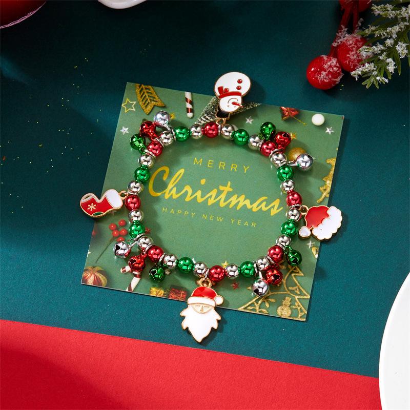Christmas New Arrival Bracelet Santa Claus Snowflake Snowman Bell Pendant Bracelet for Women