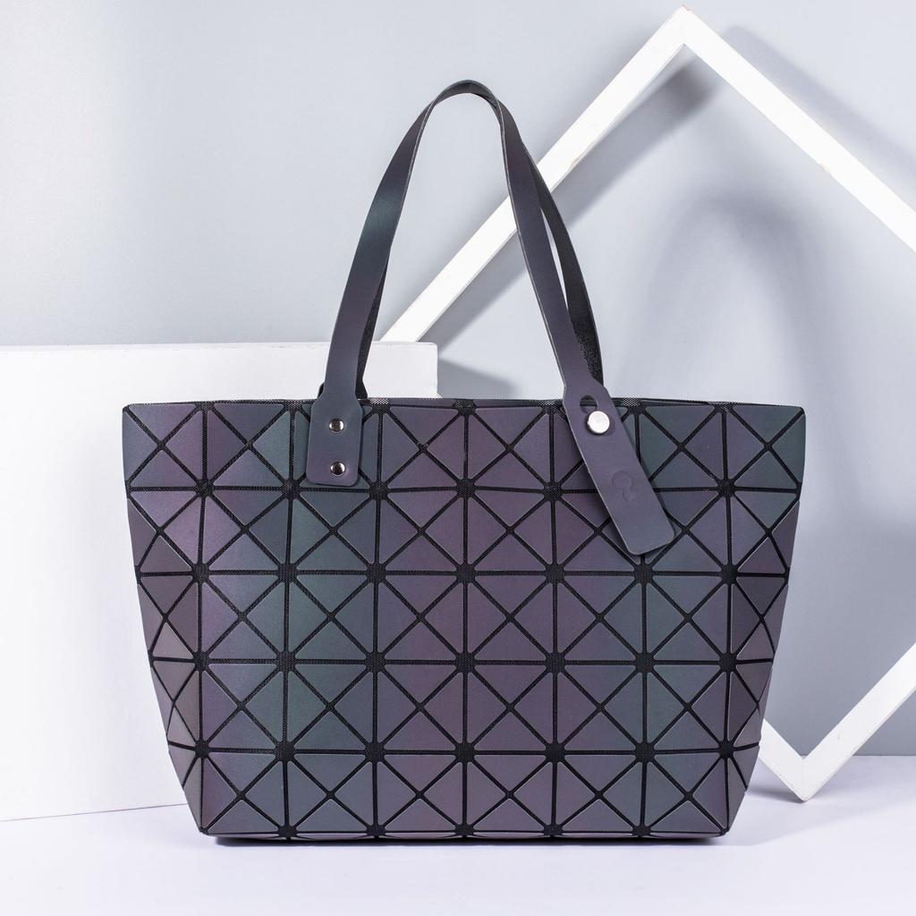 New Variety Luminous Rhombus Bag Women's Folding Laser Bag Rhombus Handbag Geometric Bag