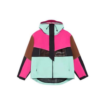 Li Ning Color Block Loose Casual Sports Hooded Jacket Men Jacket Pink AFDS249-1
