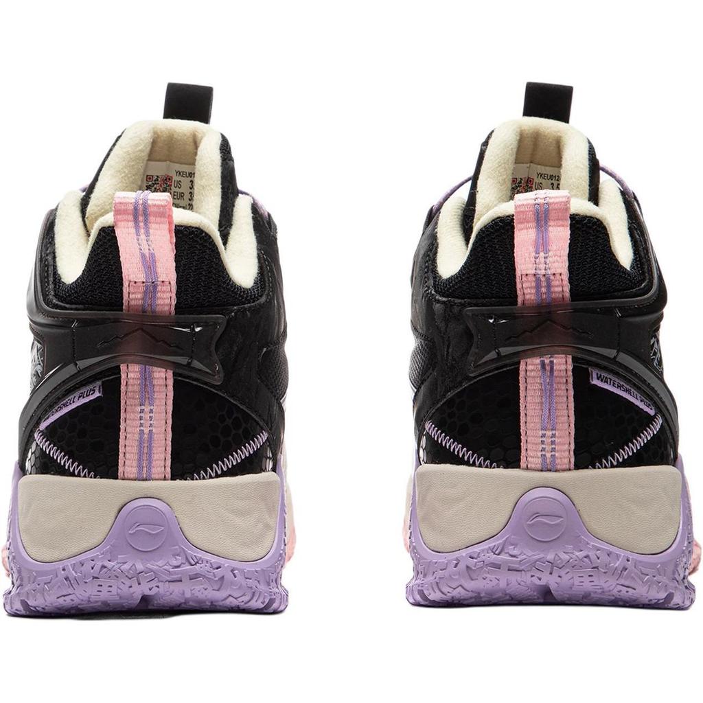 Li Ning Kids Outdoor Soft Comfortable Non-Slip Shock Absorption Support Mid-Top Outdoor Shoes Kids Shoes Black Gray YKEU012-2