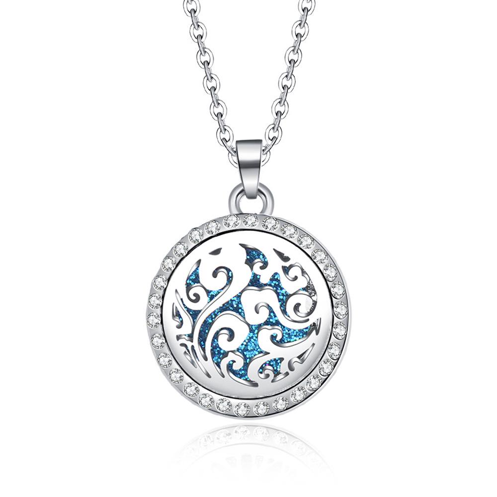 In-Stock Aromatherapy Hollow Diamond Pendant Necklace