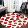 1pc Ladybug Hearts Office Round Area Rug, Indoor Mat Suitable For Office, Under Office Chairs Bedroom Living Room Home Decor, Room Deco150