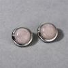 Spring And Summer Inlaid Natural Powder Spar Earrings, Simple Retro Versatile High-End Temperament Earrings, Earrings.