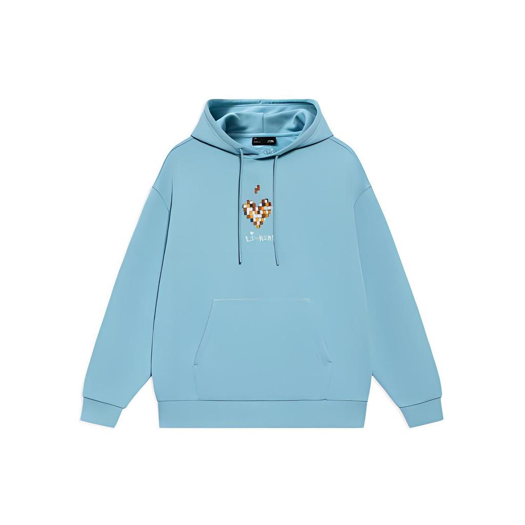 Li Ning Sports Fashion Collection Sweatshirts Unisex Blue Hooded Moderate Regular AWDS593-3