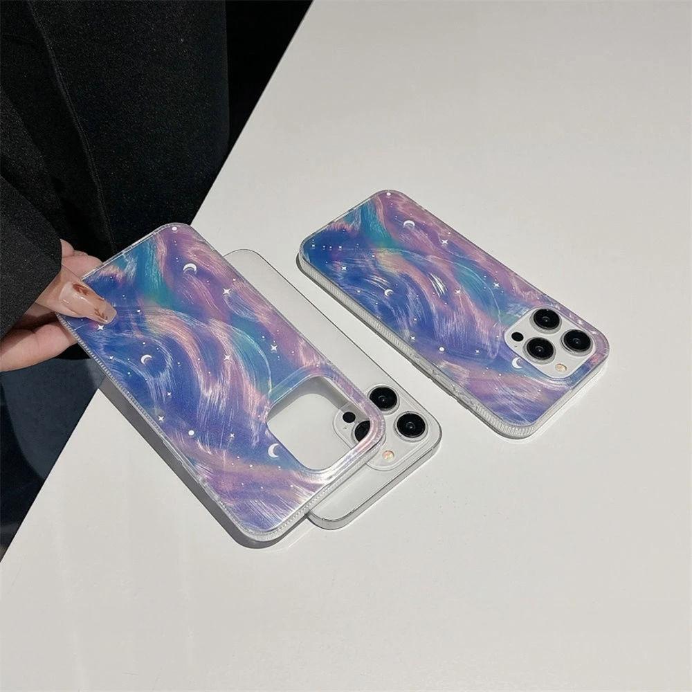 Gradual Change Dream Starry Sky for iPhone17promax Apple 16 Laser 14/13 Large Hole 15 Mobile Phone Case
