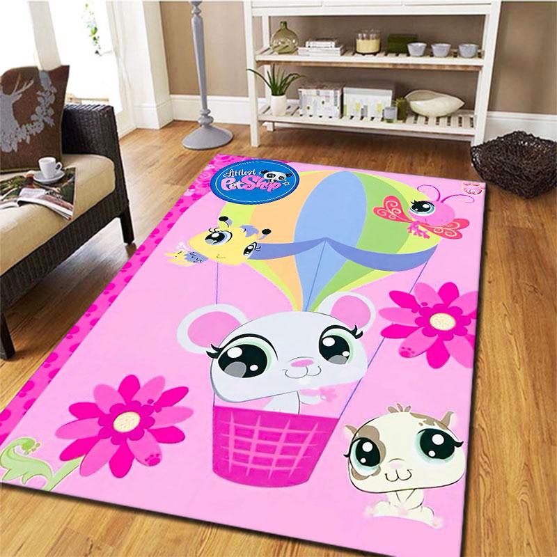 Littlest Pet Shop Carpet Rug for Living Room Bedroom Home Sofa Decoration,Kids play Non-slip Floor Mat