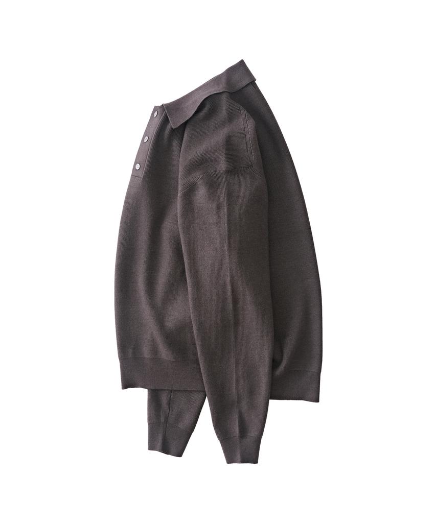 ANALOG MOOD Hazzi Button-Up Collar Knit (Charcoal)