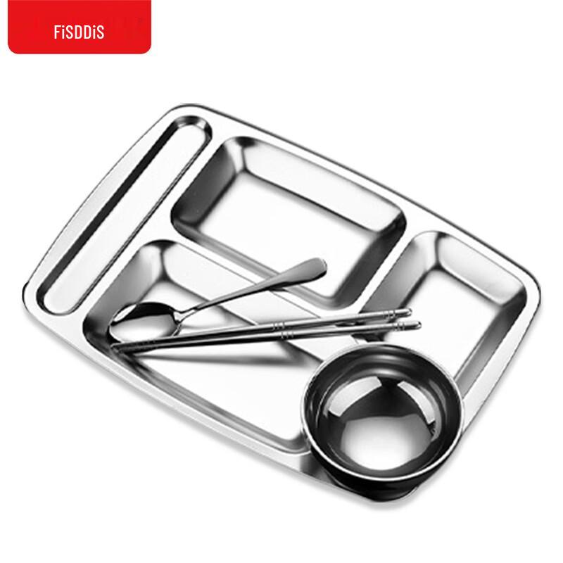 Oulouti 304 Stainless Steel 5-Compartment Meal Tray