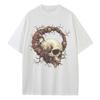 Spring and Summer New Cotton Loose T-shirt Halloween Zombie Vein Style Graphic T-shirt Retro Unisex Top T-shirt