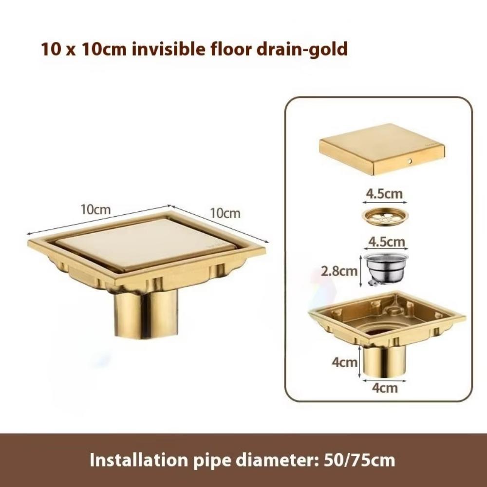 Anti-Odor Floor Drain Cover Recessed Shower Filter Invisible Drainage Covers  Bathroom Drains