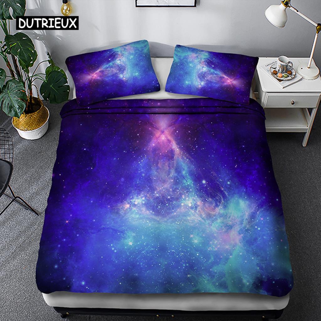 Zestaw poszwy na kołdrę Space star 3d Galaxy Pojedynczy podwójny Twin/Queen 2 szt./3 szt. zestawy pościeli Pościel z motywem Wszechświata Kosmosu
