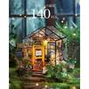 Rolife Miniature Dollhouse Kit Flower Shop with LED Lights DIY Model Toy for Kids and Adults