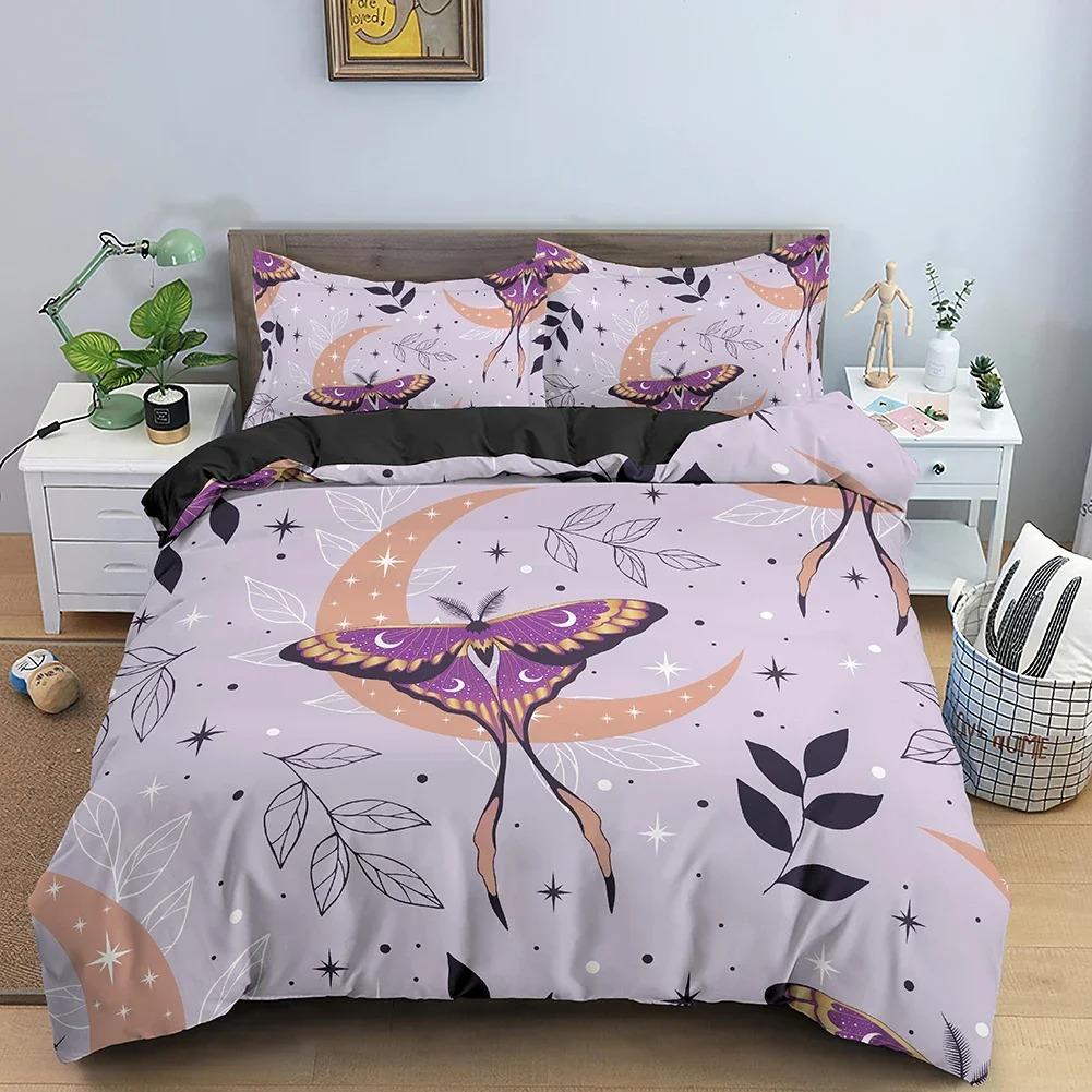 3D Butterfly Print Bedding Set Skin Friendly Duvet Cover With Pillowcase King Queen Size Quilt Cover Home Textiles