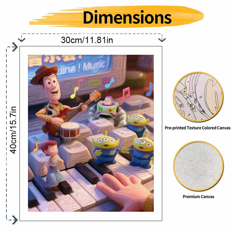 Disney Digital Oil Painting Art Kit Toy Story Music Theme Handmade Coloring Painting Home Decor
