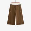 Plus Size Women's Wide-Leg Cropped Trousers - Casual Spring Slimming Jeans
