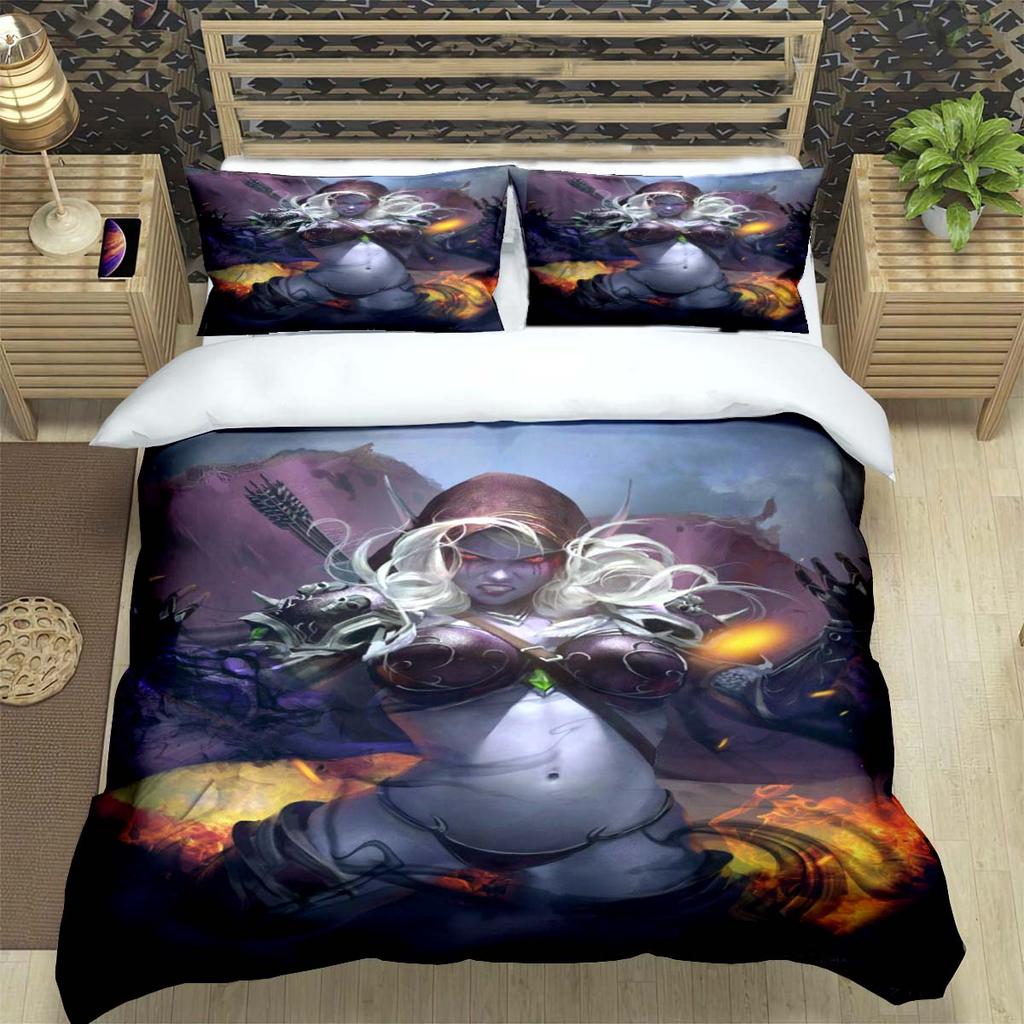 Game Sexy Cartoon Night Elf  Print Bedding Set Duvet Cover Comforter Bed  Youth Kids Girl Boys Luxury  Birthday Gift