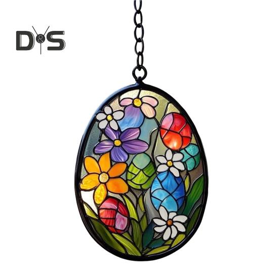 

Пасхальный ловец солнца, украшение, окрашенный акриловый кролик, птицы, ловец света, настенное подвесное украшение для дома, сада, крыльца B